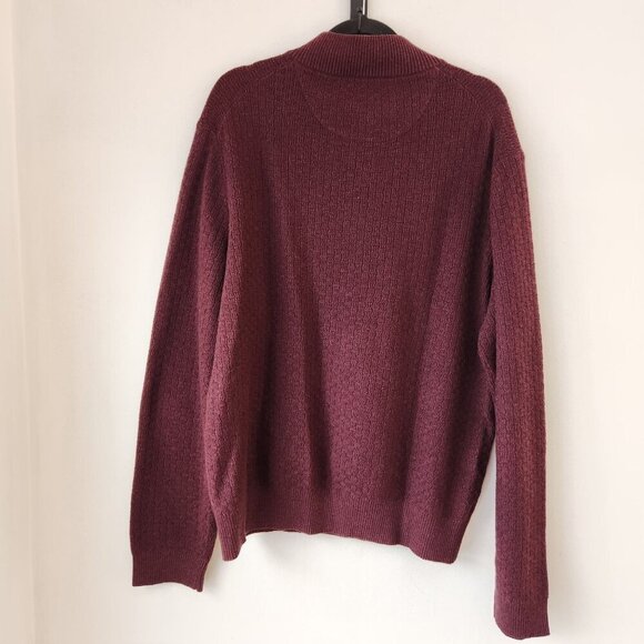Jos A Bank 1905 Merino Wool Blend Button Collar Maroon Red Pullover Sweater XXL - Picture 3 of 7
